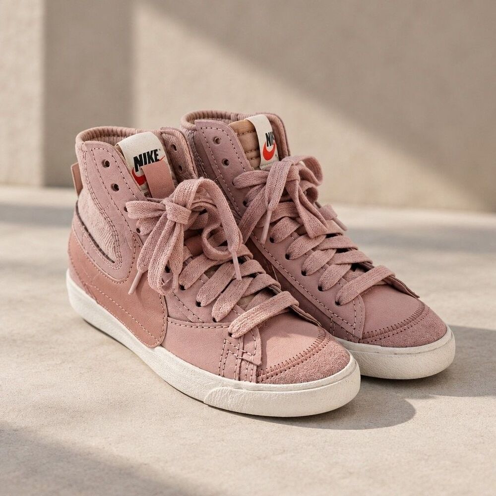 Nike Blazer Mid 77 Womens Pink Rose Suede High Top Sneakers Vintage Style 9.5